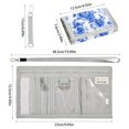 thumbnail image 3 of JIALIOU Nylon Trifold Card Wallet with ID Window Zipper Pocket for Men Women Teen Blue White Porcelain with Roses, 3 of 7