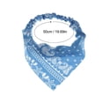 thumbnail image 2 of Floral Printed Elastic Waist Heardband, 3 Pcs Floral Elastic Hair Scarf Headbands Hair Bandanas Head Kerchief Bohemia Chiffon Turban Triangle Scarves for Women Girls Hair Accessories Blue, 2 of 2