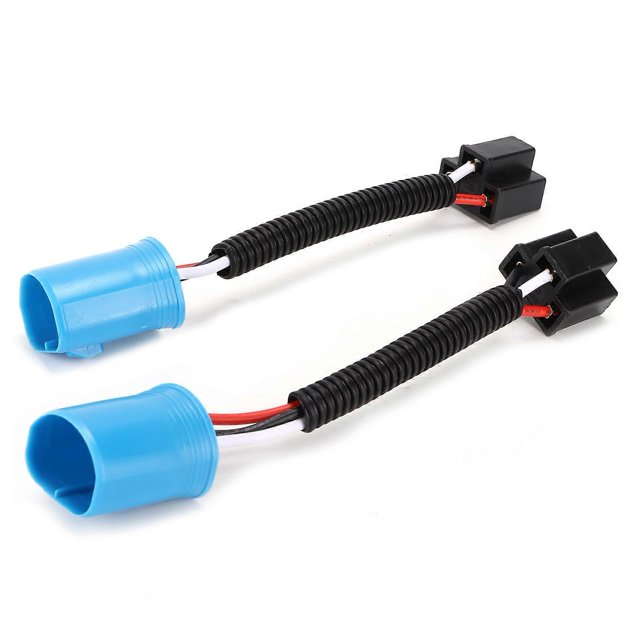 Lot de 2 adaptateurs de faisceau de câbles 9007 mâle vers H4 9003 femelle pour phare Hummer H2 12 V-24 V