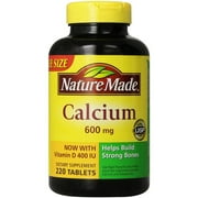 Nature Made Calcium Vitamin D 600mg, 220 CT (Pack of 3)