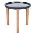 thumbnail image 7 of SAFAVIEH Contemporary Easy to Clean Acacia Wood and Concrete Round End Table, Natural/Black, 7 of 7