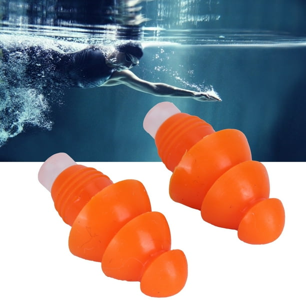 Lot De 2 Paires Bouchons D'Oreille Natation Adultes - Silicone Étanche, Noir Et Rose - Pour Surf, Piscine