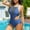 Blue, variant on Generic One Piece Swimsuit for Women Sexy Mesh Cutout Backless Floral Bathing Suits See Through Tummy Control Monokini Swimwear
