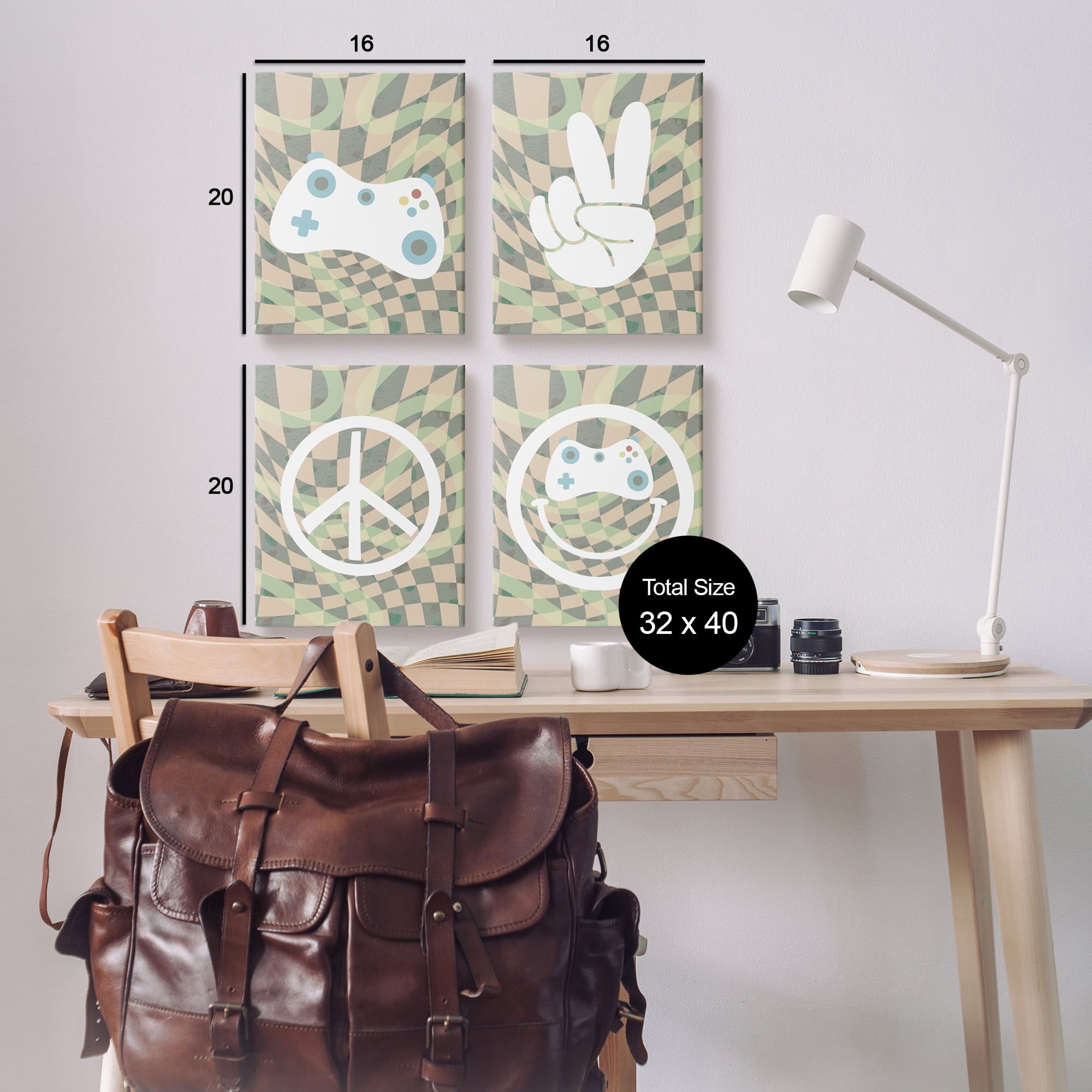 Stupell Industries Retro Video Gaming Symbols Beauty & Fashion Painting Gallery Wrapped Canvas Print Wall Art, 16 x 20, Set of 4