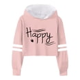 thumbnail image 1 of FAOWME Child Girls Long Sleeve Letters Solid Color Crop Sweatshirt Hoodie Pullover Tops For Kids Pink 13-14 Years, 1 of 4