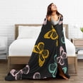 thumbnail image 5 of DouZhe Ultra-Soft Micro Fleece Lightweight Flannel Bed Blanket, Colorful Cute Butterflies Print Cozy Warm Throw Blankets, 50"x40", 5 of 7