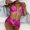 Hot Pink, variant on Idoravan Women's Basic Versatile Skirt Clearance Ladies Three-piece Bikini Three-piece Sexy Short Skirt With Chest Pad Without Underwire