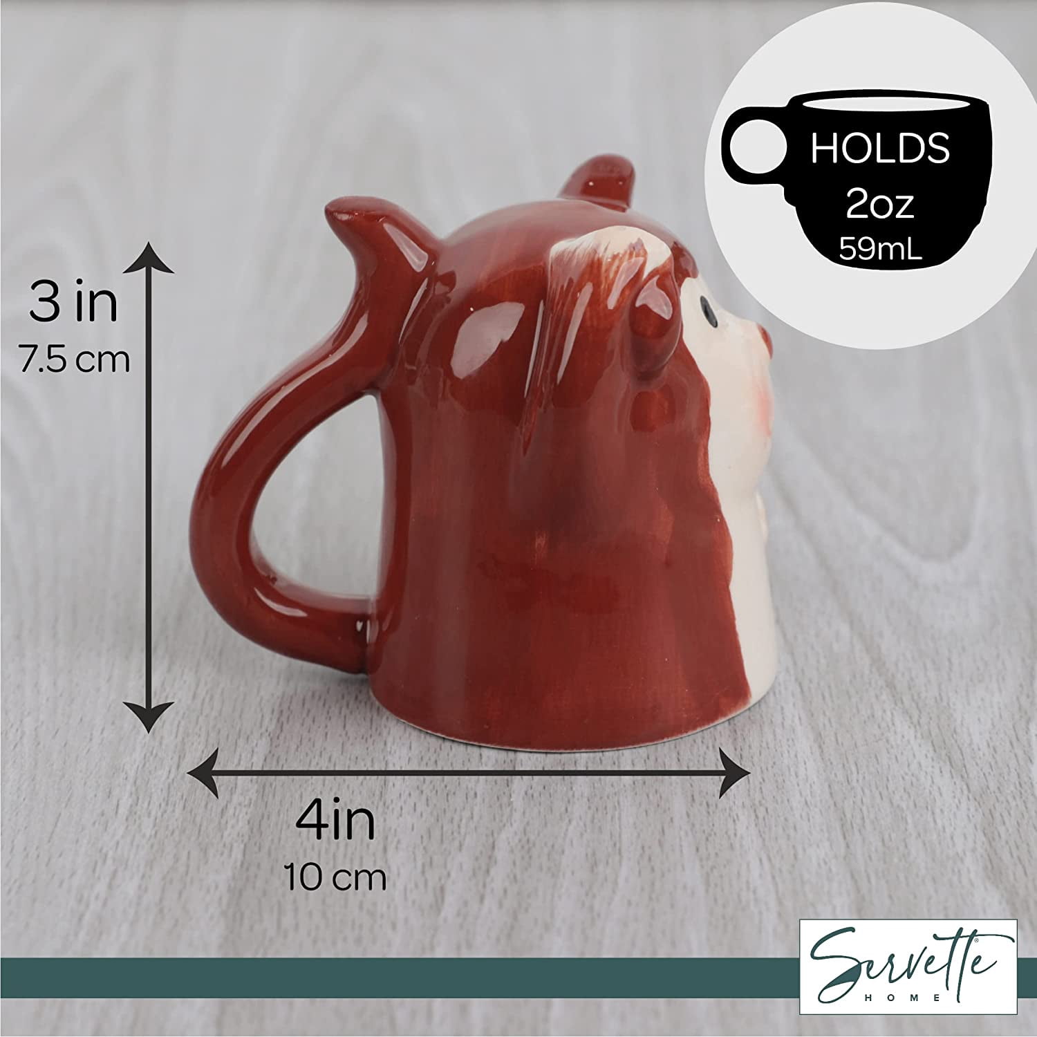 Ceramic Cute Upside Down Espresso Mini Coffee Mug Set of 3 - Monkey