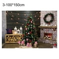 thumbnail image 2 of Happy date Christmas Fireplace Backdrop No Wrinkles Fabric Interior Vintage Xmas Tree Fireplace Photography Background Portrait Photobooth Party Banner Decorations Photo Studio Props, 2 of 8