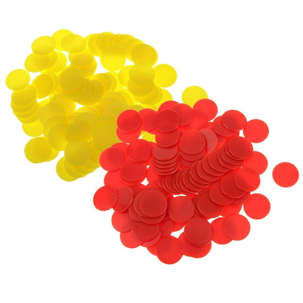 200PCS Juegos de Plástico mate Sunnimix Contadores Chips Enseñanza de aritmética Rojo Amarillo