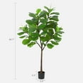 thumbnail image 2 of Artificial Fiddle Leaf Fig Tree 5.8ft Tall with 65 Decorative Leaves, Fake Fig Silk Tree in Pot, Artificial Tree in Plastic Pot for Home Office, Living Room, Corner Decor Indoor, 2 of 7