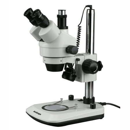 AmScope New 7X-45X Dual Lit 6W LED Trinocular Stereo Zoom Microscope