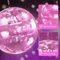 thumbnail image 5 of Fompes 12-Inch Large Disco Ball – Christmas Big Hanging Mirror Ball Disco Ball Decor for Disco Party Decorations Weddings Events Disco Christmas Decor and Home Celebration (Pink) ), 5 of 14