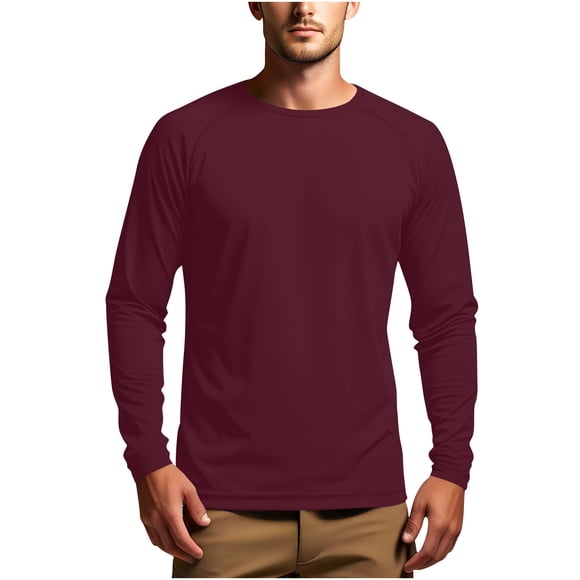Besolor Men's UPF 50+ Sun Protection Shirts Long Sleeve Shirt Fishing Hiking Running Quick Dry Lightweight Tops