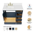thumbnail image 3 of ARIEL Cambridge 43 Inch Midnight Blue Bathroom Vanity with Single Sink, Solid Wood, White Quartz Countertop, 1.5-Inch Edge, Left Rectangular Undermount Sink, 2 Soft Closing Doors, 5 Drawers, 3 of 10