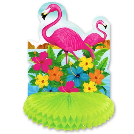Hawaiian Luau 'Flamingo' Honeycomb Centerpiece (1ct)