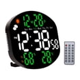 thumbnail image 3 of Reloj de pared digital con alarma y temporizador, multifuncional, decorativo, moderno, con controlador, para escritorio, oficina, mesita de noche, Verde, 3 of 8