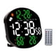 thumbnail image 3 of Reloj de pared digital con alarma y temporizador, multifuncional, decorativo, moderno, con controlador, para escritorio, oficina, mesita de noche, Verde, 3 of 8