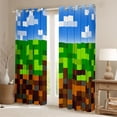 thumbnail image 2 of Castle Fairy Pixelated Miners Black Out Curtains,Gamer Curtains Pack of 2 (42x63 Each), 2 of 6