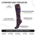 thumbnail image 2 of Rateoe Golden Snake And Purple Rose Compression Socks for Women and Men 20-30mmHg-Circulation Support Socks Knee High Nurse Pregnant Running Medical and Travel Athletic, 2 of 7
