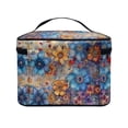 thumbnail image 3 of HELLHERO Polyester Cosmetic Travel Toiletry Bag Space-Efficient Toiletry Cosmetic Travel Bag Handy Home Offices Brush Storage, Colorful Floral Pattern, 3 of 5