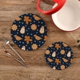 thumbnail image 2 of SKYSONIC 2Pcs Trivet Pot Holder, Gingerbread Christmas Cookies Round Woven Potholders Set Cotton Braided Hot Pads Coasters Table Mats for Cooking and Baking, 2 of 7