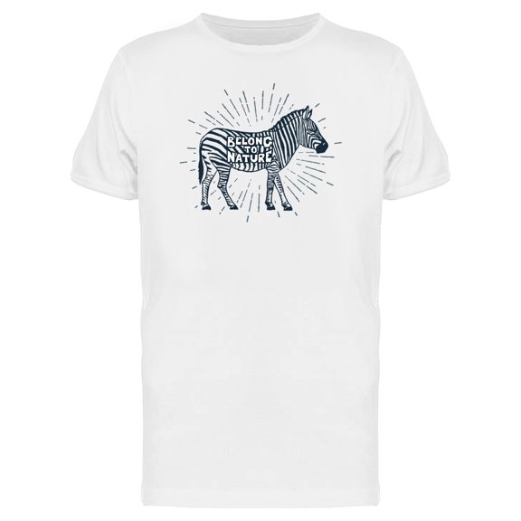 Zebra Belong To Nature Slogan Tee Men's -Image by Shutterstock