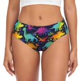 thumbnail image 1 of Fotbe Colorful Dinosaur Calzones Estampados para Mujer – Ropa Interior de Algodón, Cómoda, Suave y Elástica-Large, 1 of 6