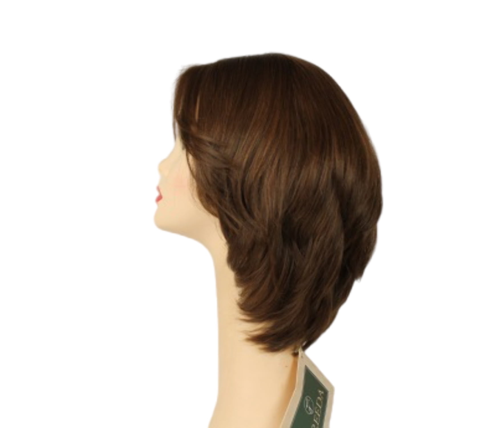 European Human Hair Freeda Wig Shlomit Brown With Reddish Highlights Skin Top Size S