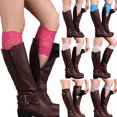 thumbnail image 3 of Trayknick Mode Femmes Filles Dentelle Fleur Extensible Poignets de Bottes Jambières Chaussettes, 3 of 13