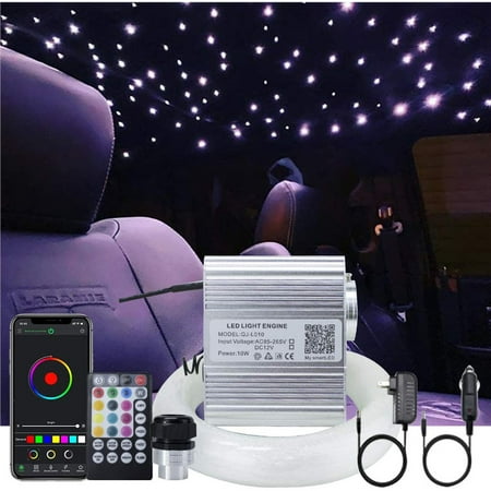 

Upgraded application 10W flickering fiber optic light kit with music mode for star ceiling sky light car home use rgbw light engine + optical fiber cable 430 pieces + 28 keys remote control