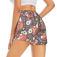 thumbnail image 2 of Uemuo Foxes Pattern Women's Athletic Shorts High Waisted Running Shorts with Liner Pockets Gym Elastic Workout Shorts-Large, 2 of 9