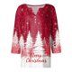thumbnail image 4 of Fiudx Ofertas Del Día Blusa de Manga 3/4 Corta Estampada a La Moda para Mujer, Blusa Informal con Cuello Redondo, 4 of 5