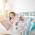 thumbnail image 3 of Manfei Watercolor Beach Wave Seashell Starfish Twin Comforter Sets for Kids Boys and Girls, Coastal Nautical Print Bedding Set, Reversible 2-Piece, 1 Comforter and 1 Pillowcase, 3 of 6