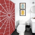 thumbnail image 4 of Red Spider Web Black Cartoon Shower Curtain Modern Home Bathroom Bathtub Decor Waterproof Fabric with Hooks, 4 of 6