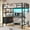 Black, variant on Twin Metal Loft Bed Frame with L-Shaped Desk&LED Lights&Charging Station, Black LED Loft Bed with 3 Storage Shelves&Drawers, Safety Guard & Stairs
