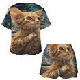 thumbnail image 3 of Crystal Cat 2 Pack Women’s Pajama Set Print Sleepwear And Shorts Y2k Loungewear Sets S-5XL, 3 of 7