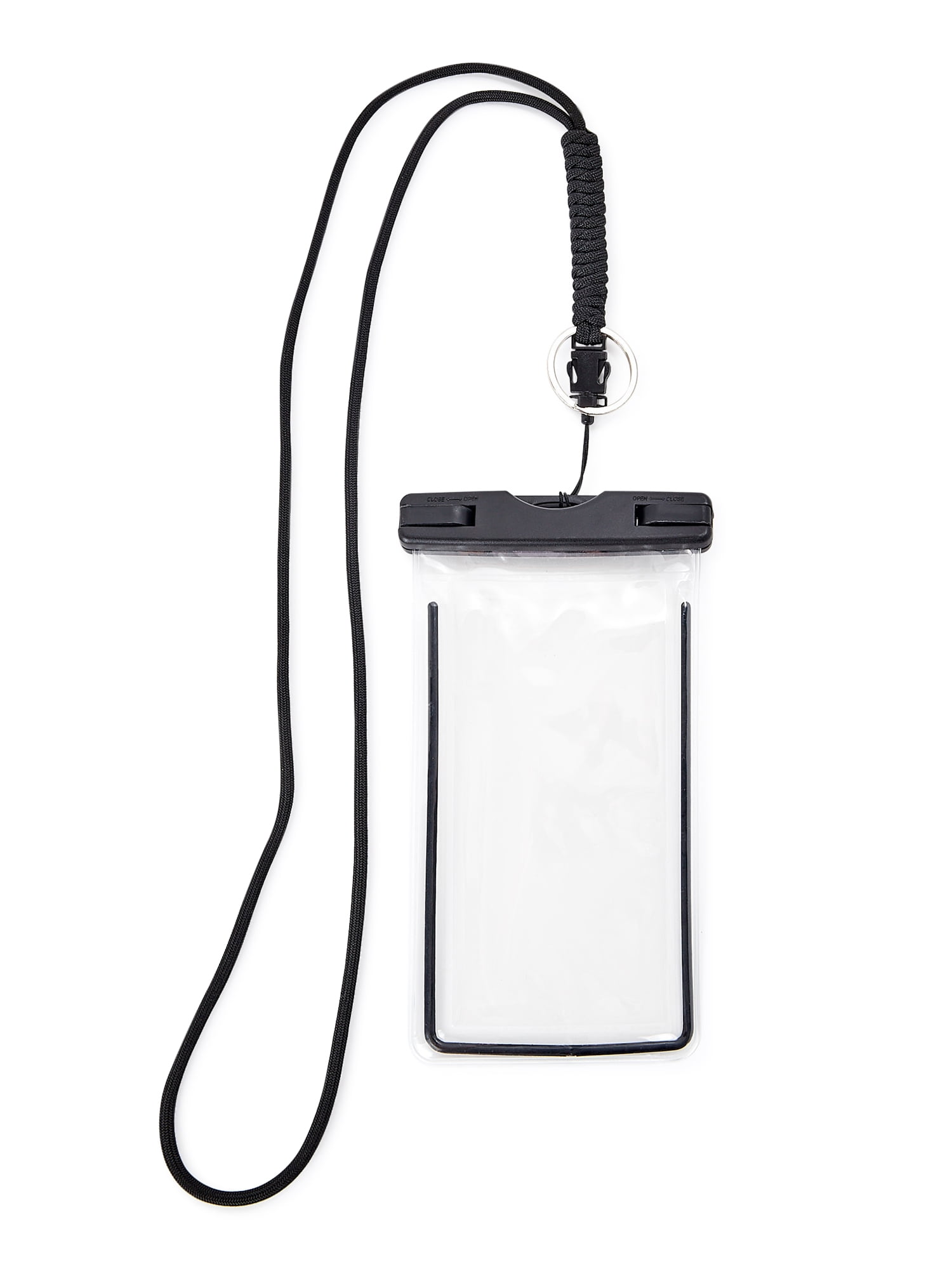 Time and Tru Women'sWater Resistant Lanyard Beach Phone Pouch, Black