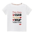 thumbnail image 1 of Penkiiy Haut à Manches Courtes Imprimé Cœur pour Enfants Garçons Filles, Col Rond, Couleur Unie, 3-4 Ans, Blanc, 1 of 4