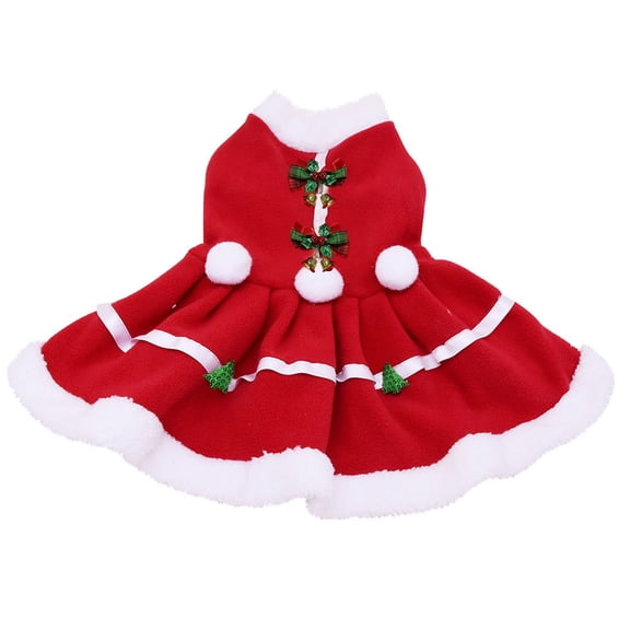 YUEHAO Christmas Dog Sweater Pet Dog Dress Solid Color Christmas Coat Sweatshirt Vest Pets Cat Warm Christmas Sweaters for Dogs (Red, L)