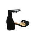 thumbnail image 2 of Women's Weekend Low Chunky Block Heel Open Toe Ankle Strap Dress Sandal Shoes ( Black, 9 ), 2 of 2