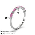 thumbnail image 4 of TriJewels 1.20 ctw Baguette Pink Sapphire and Round Lab Grown Diamond Wedding Band in 14K White Gold, 4 of 6