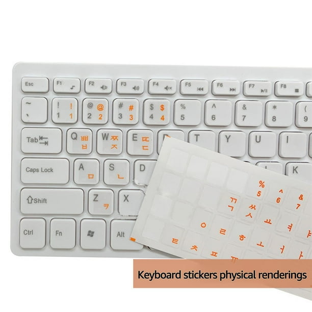 Pegatinas para teclado coreano, pegatinas de PVC mate para teclado, letras transparentes para PC
