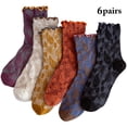 thumbnail image 2 of MesaSe Femmes Crew Chaussettes Vintage 6 Paires Rétro Chaussettes Brodées Chaussettes Robe pour les Filles, 2 of 10