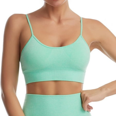 

Sports Bras for Women Quick-Dry Padded Wirefree Workout Crop Cute Tank Tops Camisole Yoga Fitness Running Gym