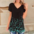 thumbnail image 2 of Camisa de manga corta con cuello en V estampada a la moda informal para mujer Fridja  hjk6149, 2 of 6