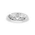 thumbnail image 2 of Crown Adjustable Silver Ring, Moissanite Engagement Ring, April Birthstone Ring for Women, 2 of 3