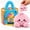 Pink, variant on Mystery Rainbow Plush Dumpling Squishy, Cute Stuffed Dumpling Squishies Plushies Fidget Toy, Christmas Collectible Stress Relief Gift with Simulated Steamer & Fuzzy Handle