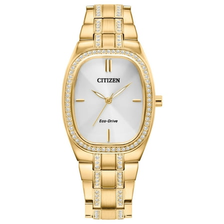 Citizen Eco-Drive Women's Crystal Gold-Tone Stainless Steel Bracelet Watch - EM1082-50A