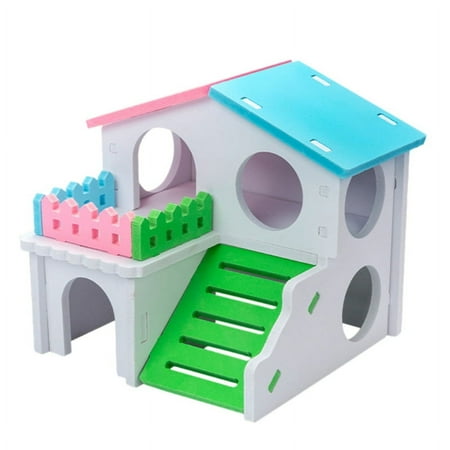 Hamster Wood Villa Small Pet Cage Accessories Colored Chew Toy for Rabbit Ferret